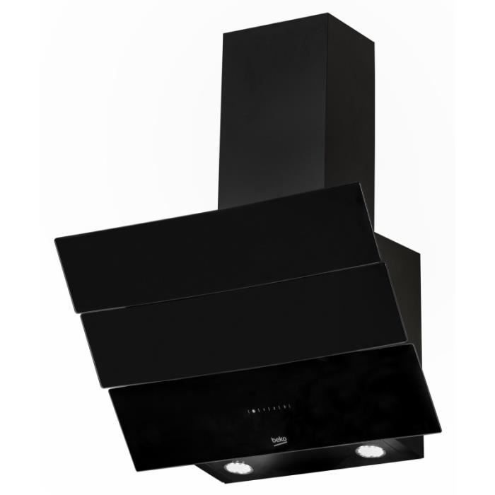 HOTTE DE CUISINE BEKO ASPIRANT DECORANT 60CM NOIR INCLINE HCA62640BE